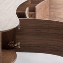 Mueble para TV de porcelánico y MDF en color beige – detalle