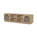 Mueble de TV de madera maciza natural con cuatro huecos abiertos en arco, 200 cm, foto de producto