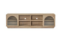 Mueble de TV de madera maciza natural con cuatro huecos abiertos en arco, 200 cm, foto de producto (2)