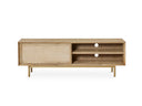 Mueble de TV de madera maciza natural y patas de metal, 165 cm, foto de producto (2)
