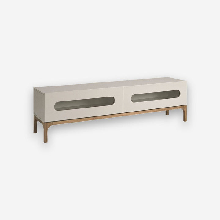 Mueble TV madera gris y nogal con iluminación interior - Mueble para TV - El Workshop-Gris