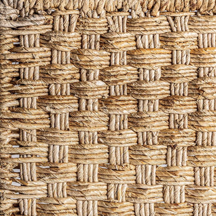 Panel decorativo de fibra natural y hierro en color marrón (pack de 4) – detalle