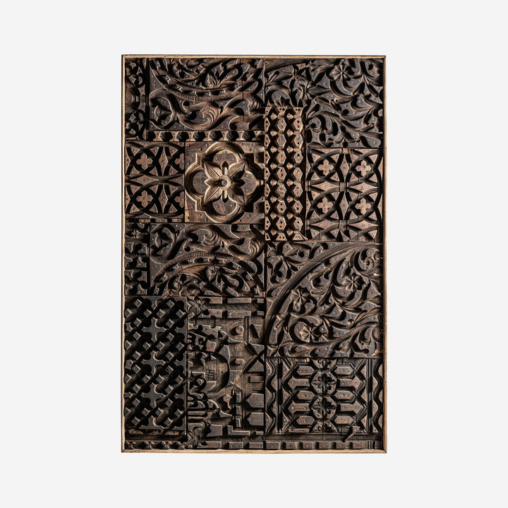 Panel decorativo de madera de mango en color marrón