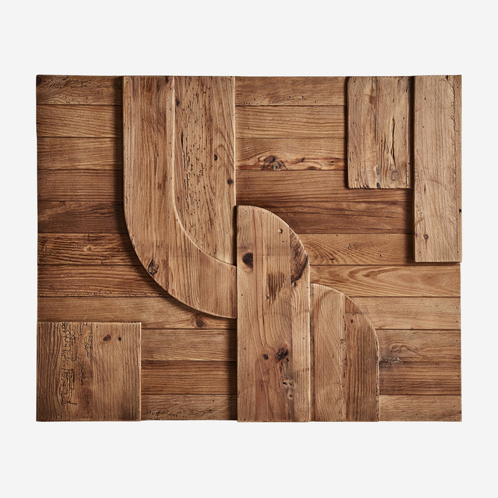 Panel decorativo de madera de pino reciclado en color marrón