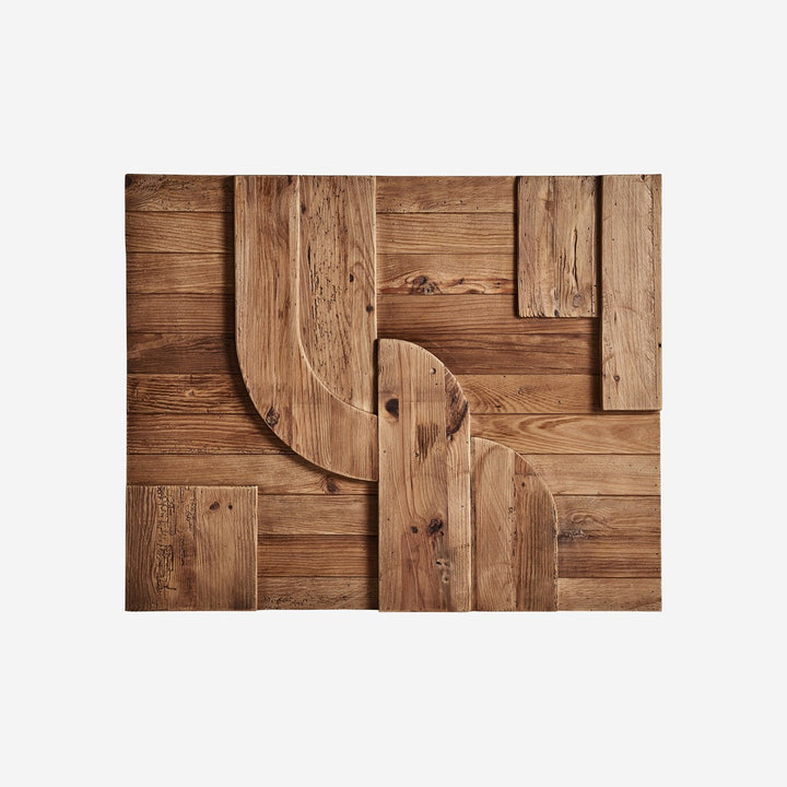Panel decorativo de madera de pino reciclado en color marrón