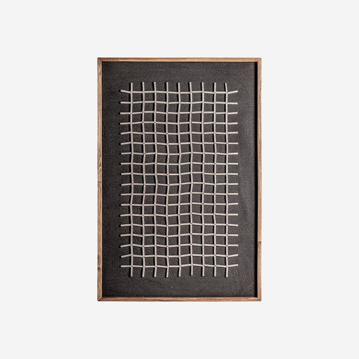 Panel decorativo de madera de pino reciclado en tonos oscuros