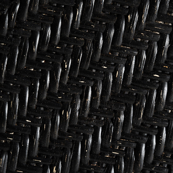 Panel decorativo de ratán en color negro – detalle