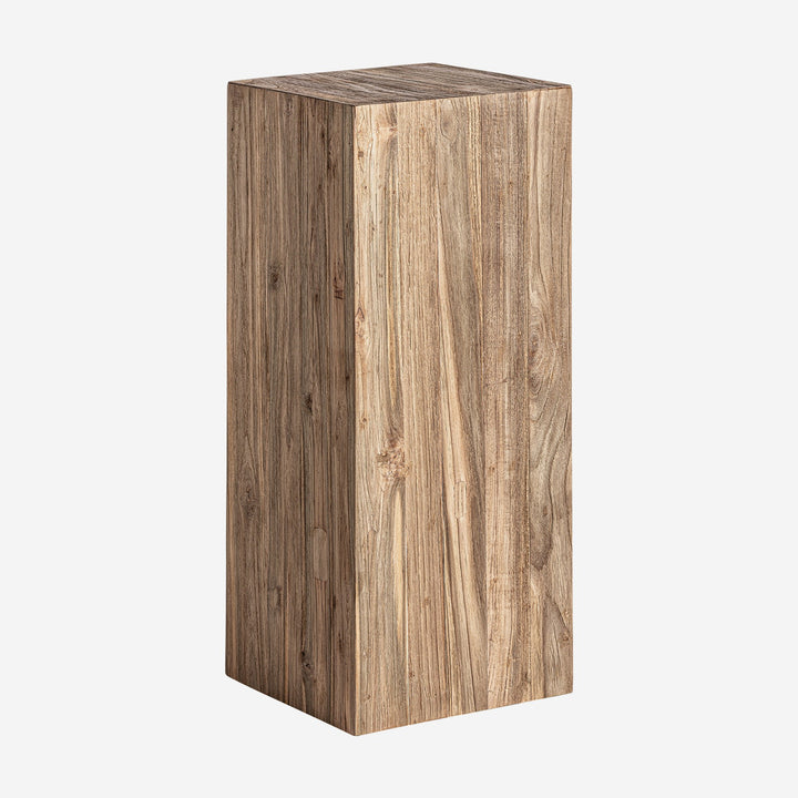 Peana decorativa de madera de teca reciclada en color marrón