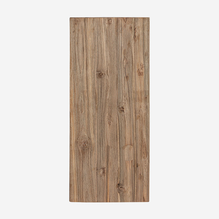 Peana decorativa de madera de teca reciclada en color marrón