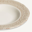 Plato de cerámica en color blanco (pack de 6) – 23 x 23 x 4 cm – detalle