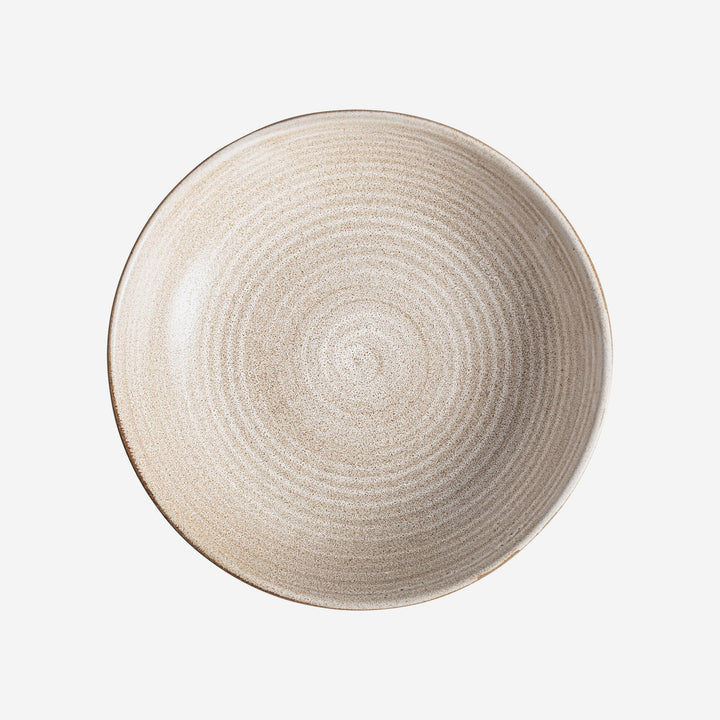 Plato de porcelana en color beige 23 x 5 cm (pack de 6)