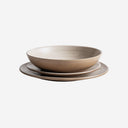 Plato de porcelana en color beige 23 x 5 cm (pack de 6)