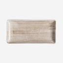 Plato de porcelana en color beige 25 x 12 x 2 cm (pack de 6)