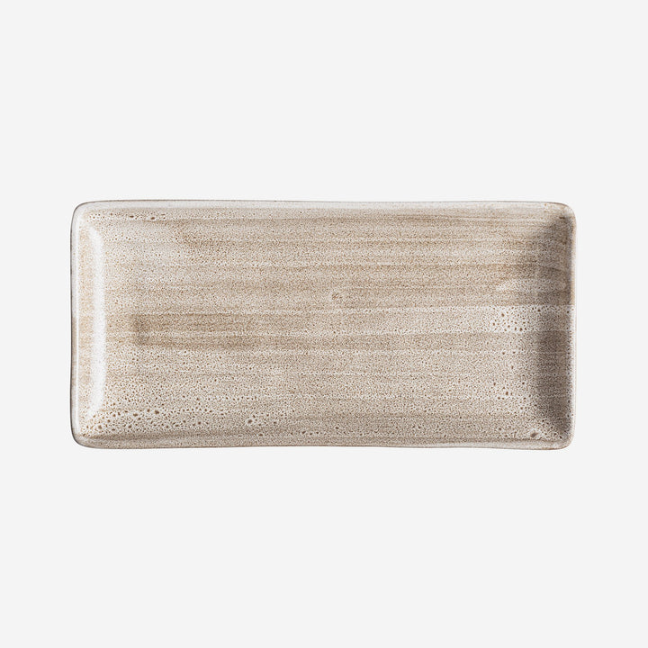 Plato de porcelana en color beige 25 x 12 x 2 cm (pack de 6)