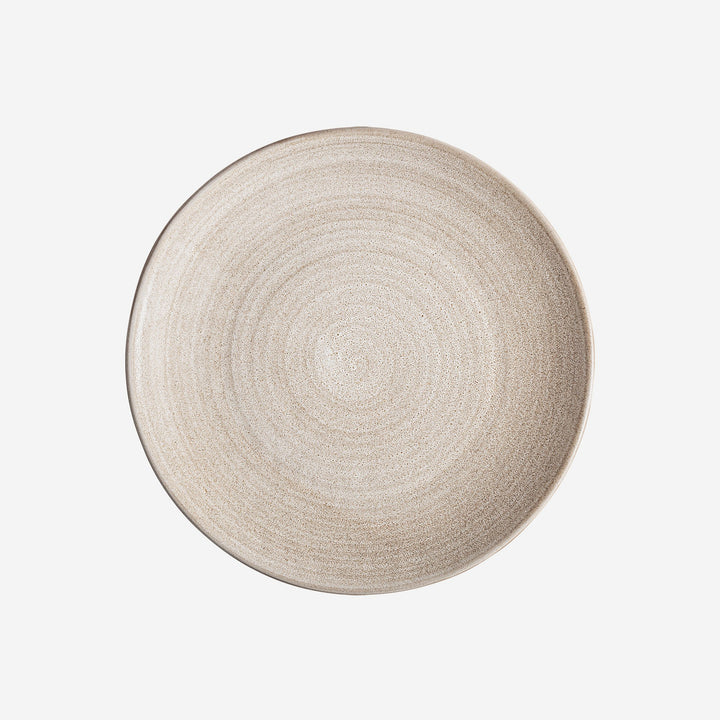 Plato de porcelana en color beige de inspiración art déco (pack de 6)