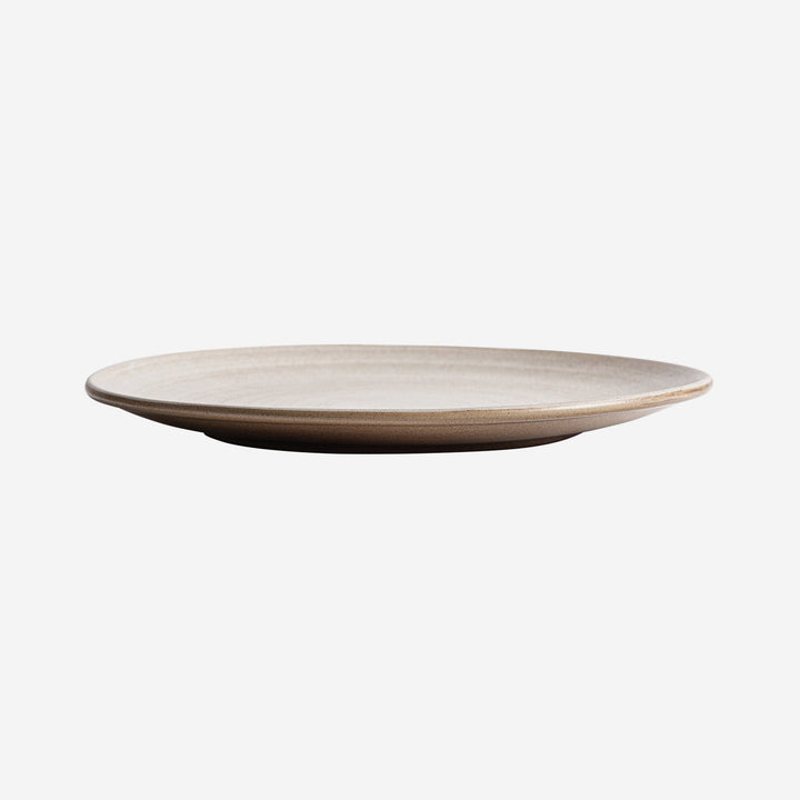 Plato de porcelana en color beige de inspiración art déco (pack de 6)