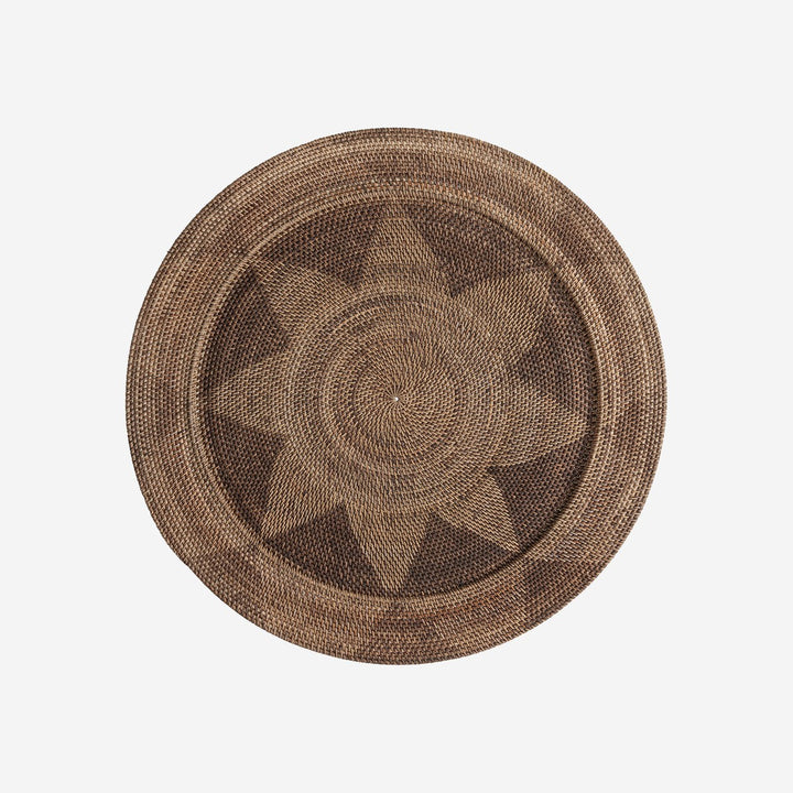 Plato decorativo de pared de ratán en tonos marrones 100 x 3 cm