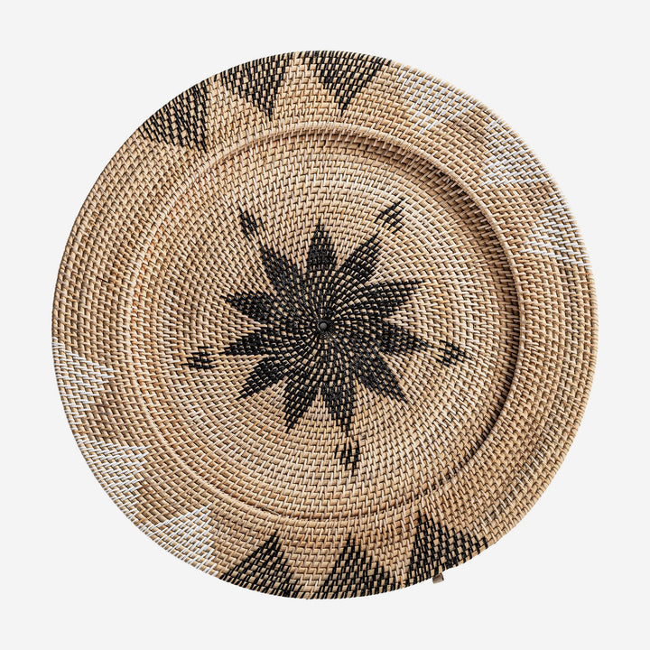 Plato decorativo de pared de ratán en tonos marrones 70 x 6 cm