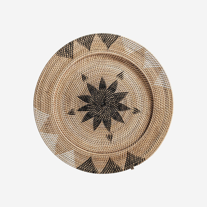 Plato decorativo de pared de ratán en tonos marrones 70 x 6 cm