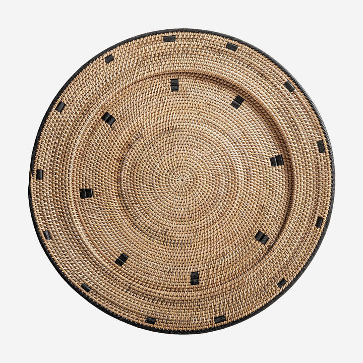 Plato decorativo de pared de ratán en tonos marrones 80 x 6 cm