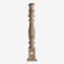Portavelas de madera de teca y hierro en color marrón claro 17 x 58 cm
