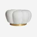 Puff de algodón bouclé en color blanco BOUCLÉ CREST