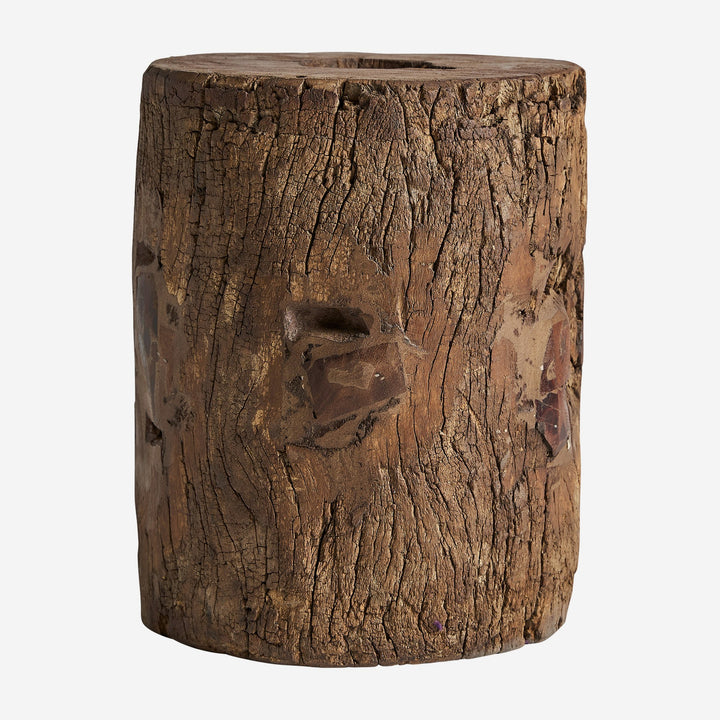 Reposapiés de madera de mango en color marrón envejecido