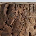 Reposapiés de madera de mango en color marrón envejecido – detalle