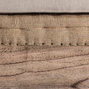 Reposapiés de madera de mango y algodón en color crema – detalle