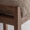Reposapiés de madera de mango y yute en color marrón – detalle