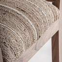 Reposapiés de madera de mango y yute en color marrón – detalle