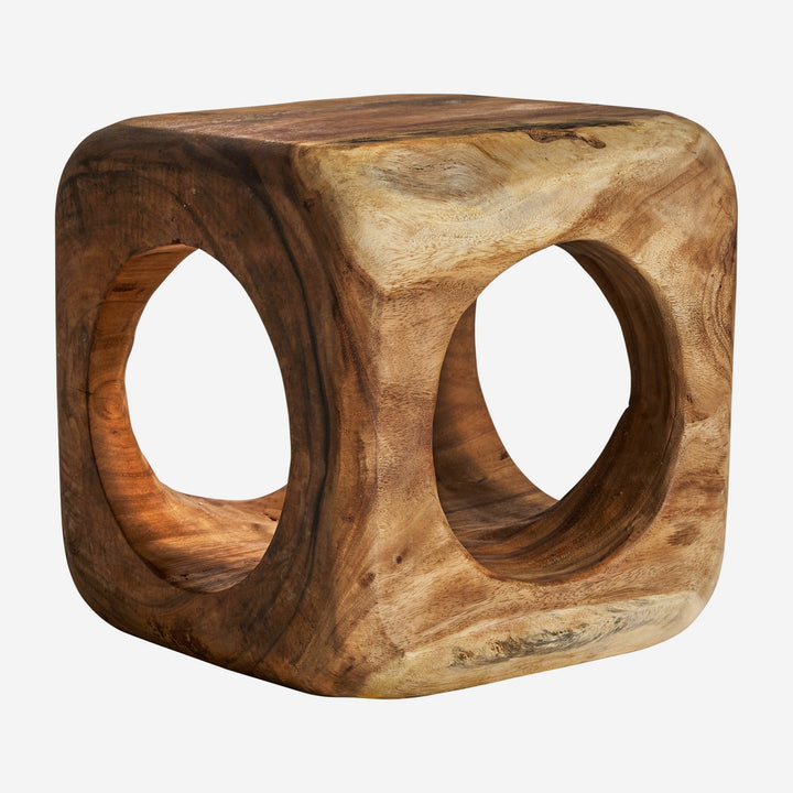 Reposapiés de madera de suar en tonos marrones