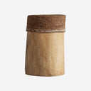 Reposapiés de madera de suar y yute en color marrón