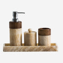 Set de baño – Marfil / Ónix y madera de ébano