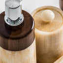 Set de baño – Marfil / Ónix y madera de ébano – detalle