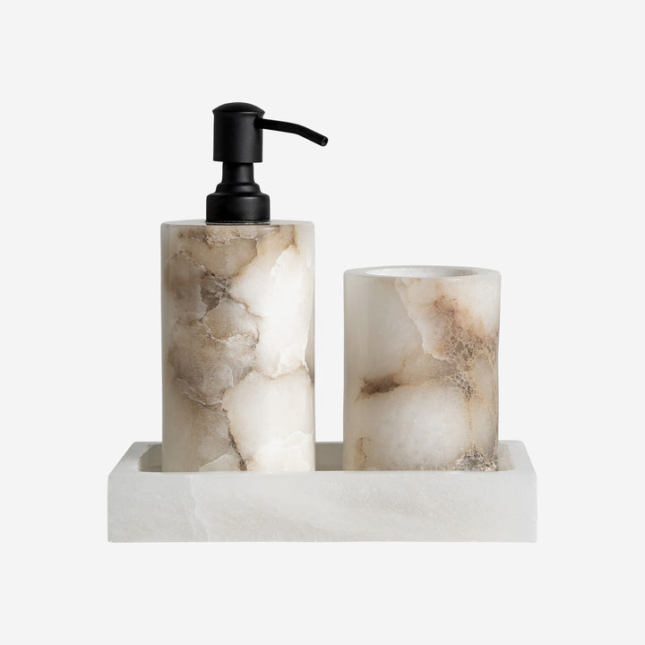 Set de baño de mármol en tonos claros (juego de 3)