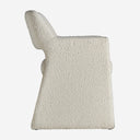 Silla de algodón bouclé y MDF en color blanco roto