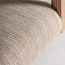Silla de escritorio de poliéster y madera de roble en color marrón – detalle