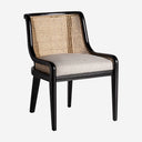 Silla de estilo colonial – Marrón claro / 54 x 60 x 77 cm / Ratán y poliéster