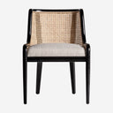 Silla de estilo colonial – Marrón claro / 54 x 60 x 77 cm / Ratán y poliéster