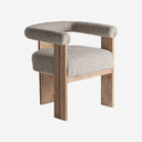 Silla de estilo nórdico – Gris jaspeado / 66 x 63 x 73 cm / Poliéster y madera de roble