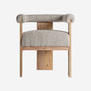 Silla de estilo nórdico – Gris jaspeado / 66 x 63 x 73 cm / Poliéster y madera de roble