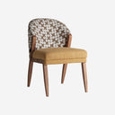 Silla de madera de caucho y algodón en color marrón