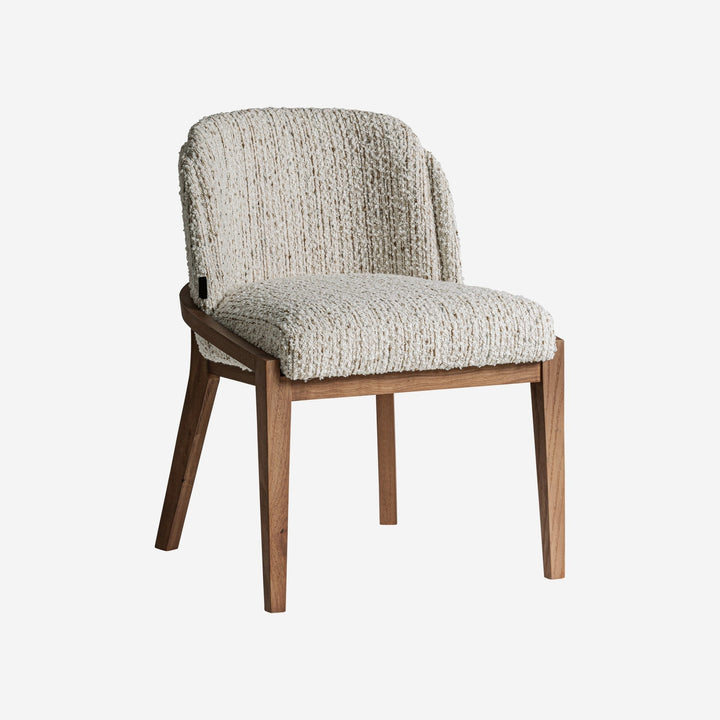 Silla de madera de caucho y poliéster en color marrón