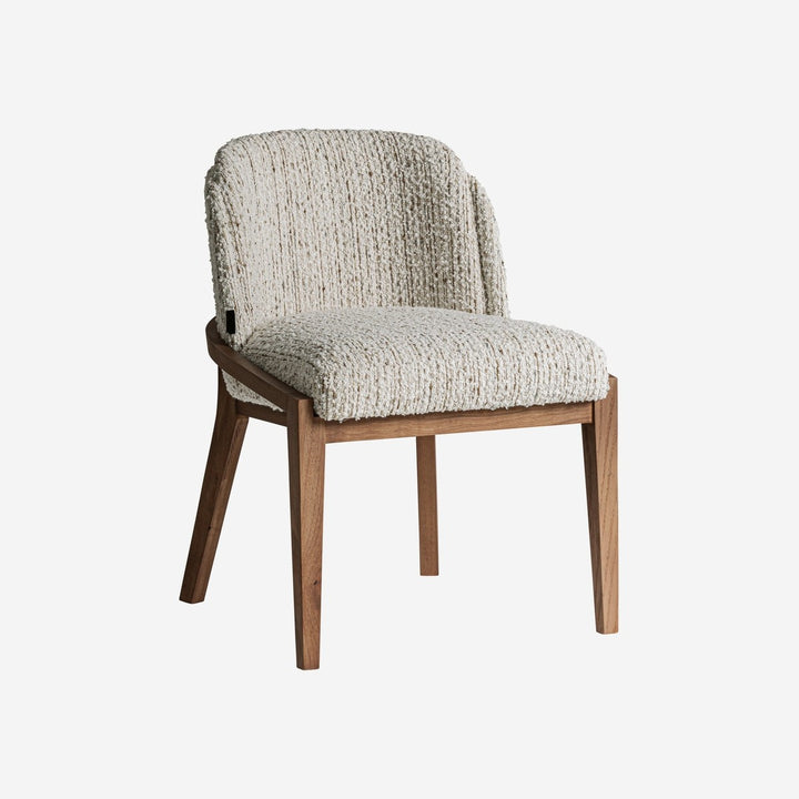 Silla de madera de caucho y poliéster en color marrón