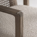 Silla de madera de fresno y lino – Marrón / 58 x 60 x 86 cm – detalle