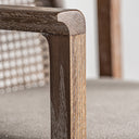 Silla de madera de fresno y lino – detalle