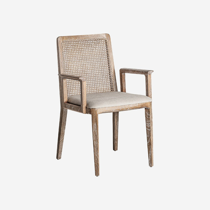 Silla de madera de fresno y lino