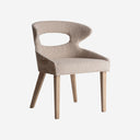 Silla de madera de fresno y poliéster en color marrón claro