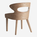 Silla de madera de fresno y poliéster en color marrón claro